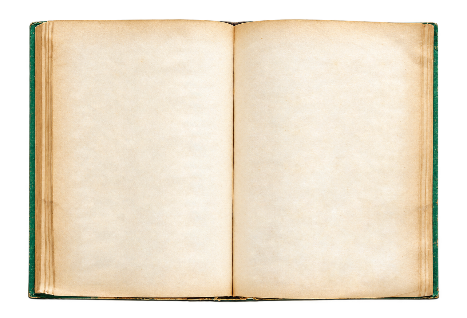 Libro antiguo abierto con fondo transparente